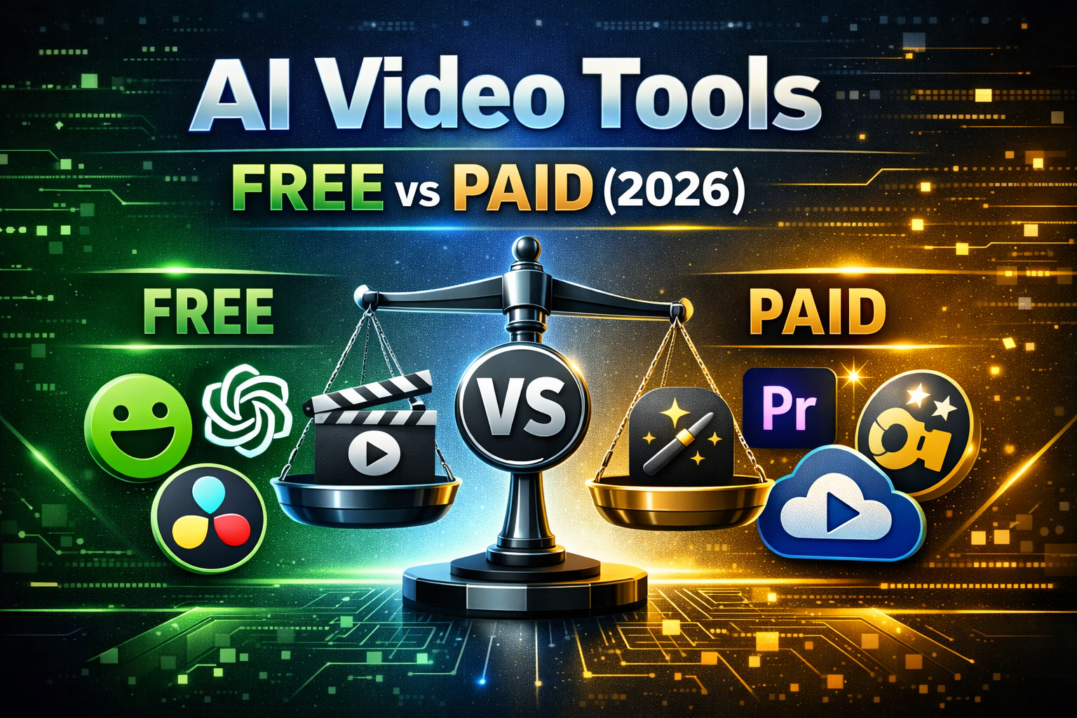 AI Video Tools Comparison Free vs Paid 2026